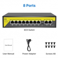 Hiseeu 48V 8 16 Ports POE Switch Ethernet
