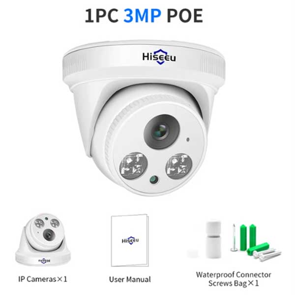 Hiseeu 3MP 5MP IP Camera Surveillance POE Audio Dome